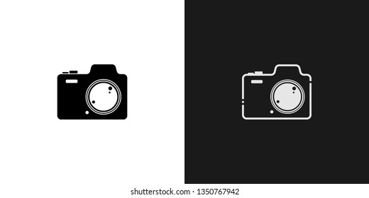 Camera flat and outline icon. Vector illustration isolated icon.