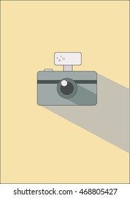 camera flat style with long shadows vector icon illustration jpg eps