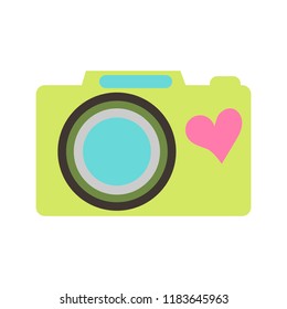 A camera in a flat style on a white background