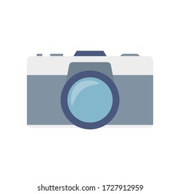 Camera in a flat style on a white background