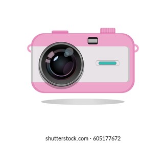 camera  in a flat style on a white background. Isolated camera. 