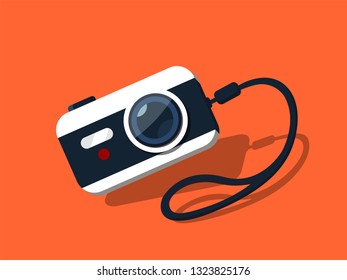 Camera in a flat style. Vector illustration.