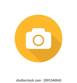 Camera flat vector button icon