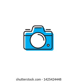 Camera flat vector icon, isolated on white background