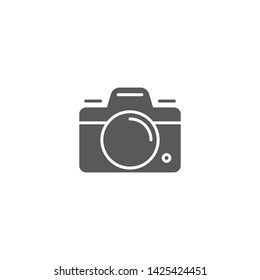 Camera flat vector icon, isolated on white background