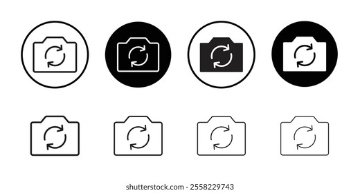 Camera flip icon Flat line illustration