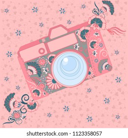 Camera with flower patterns