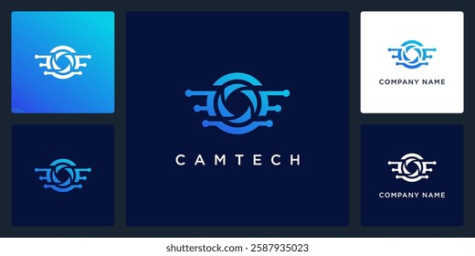 Camera fly logo tech design