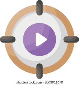 Camera Focus Concept, Object Detection Vector Color Icon Design, Video blogger Symbol, photographer or videography equipment Sign, Filmography and Cinematography Stock illustration