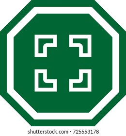 Camera focus design of an octagonal sign. square with chamfer