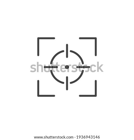 Camera focus frame line icon. Simple outline style. Cross, digital lens, photo, center, goal, target concept symbol design. Vector illustration isolated on white background. EPS 10.