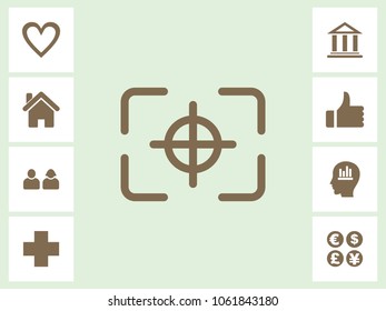 Camera Focus  Icon With Bonus Icons. Eps-10.