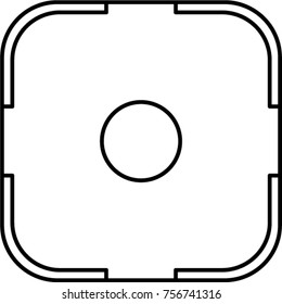 Camera focus icon or symbol. Line art illustration.