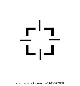 Camera focus icon, symbolizing precision, sharpness, and clarity in photography.