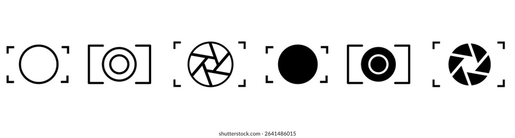  Camera focus icon vector. Camera illustration sign. Focus symbol. Photo Logo.  Camera focuses web icons.