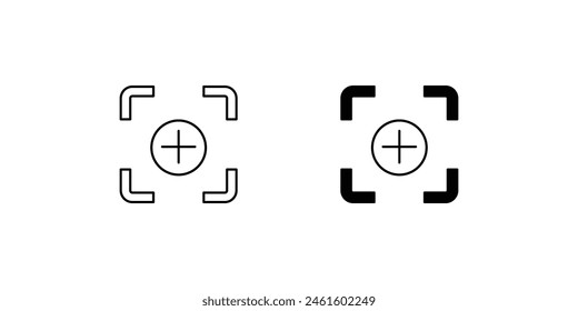 Kamerafokus-Symbol mit weißem Hintergrund Vektorgrafik Stock Illustration