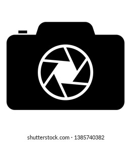 Camera with focus of lens concept icon black color vector illustration flat style simple image