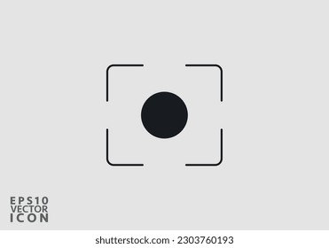 Camera focus lens vector icon isolated on white background