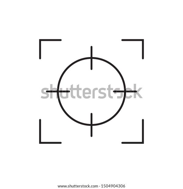 Camera focus lens vector icon isolated on\
white background