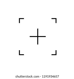 camera focus line icon. Outline Vector Icon Isolated on White Background. Trendy flat ui sign design, graphic pictogram.