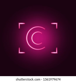 camera focus logo icon. Elements of Photo in neon style icons. Simple icon for websites, web design, mobile app, info graphics