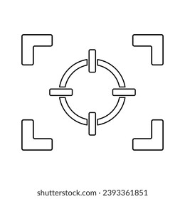Camera Focus Point Icon In Outline Style