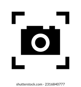 Camera focus silhouette icon. Vector.