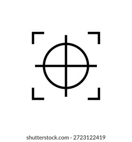 Icono de Vector del buscador de la vista cuadrada del foco de la cámara aislado en el fondo blanco.