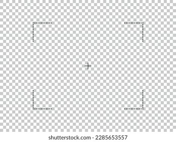 Camera focus target screen. Vector photo camera viewfinder illustration.