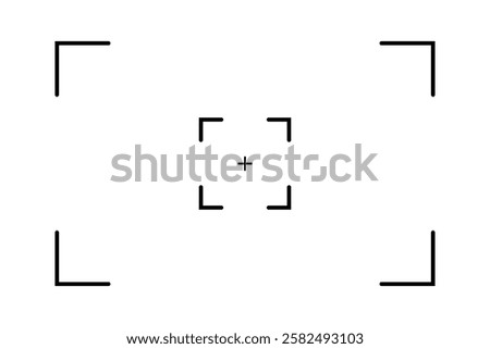 Camera focus target vector. Photo camera viewfinder screen. Flat style vector illustration editable isolated design.