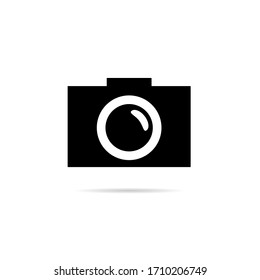camera focus technology in black color illustration on white