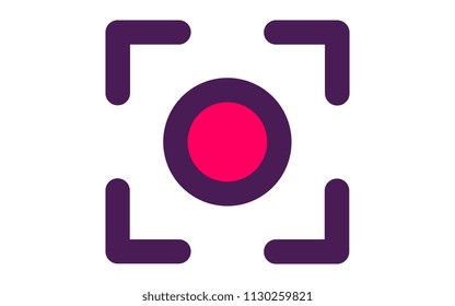 camera focus two color icon