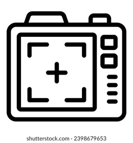 Camera focusing screen icon outline vector. Capturing images apparatus. Digital photo camera device