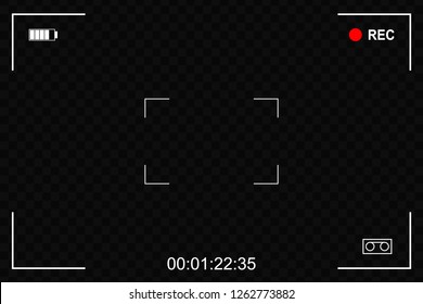 Camera focusing screen, viewfinders camera recording. Vector illustration