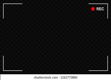 Camera focusing screen, viewfinders camera recording. Vector illustration