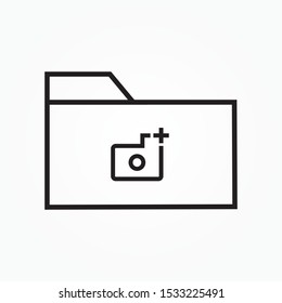 camera folder line icon design vector illustration