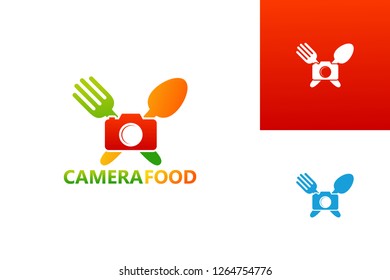 Camera Food Logo Template Design Vector, Emblem, Design Concept, Creative Symbol, Icon