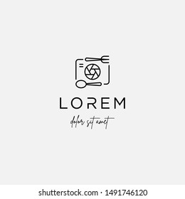 Camera Food Logo Template Vector Design Icon