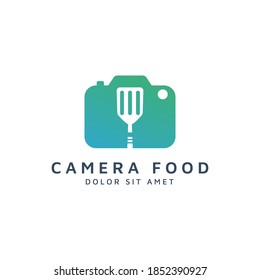 camera food negative space logo design