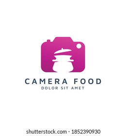 camera food negative space logo design