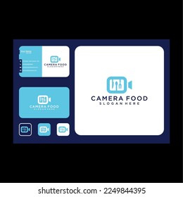 camera with fork logo design template