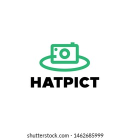 camera forming hat logo design vector icon illustration inspiration
