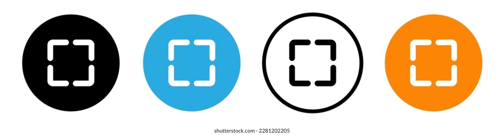 Camera frame. Focus frame. Square frame. Target item. Vector illustration