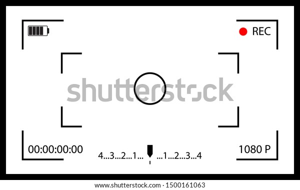 カメラフレーム インタフェースviewfinder ビデオレコーダーデジタルディスプレイの画面 のベクター画像素材 ロイヤリティフリー