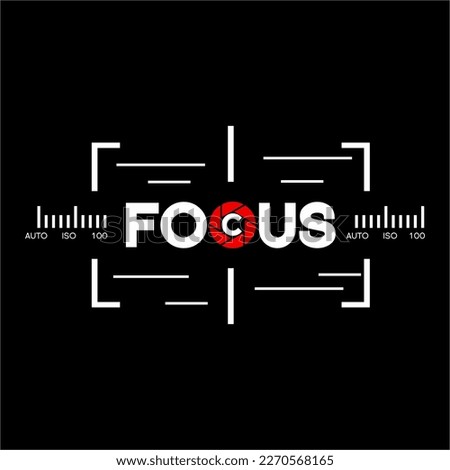 Camera frame Photography Logo Vector Design Template. Photography logo with the word focus diaphragm and ISO setting.