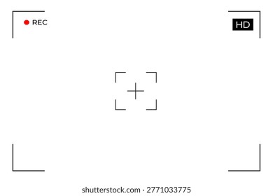 Camera frame vector. Video record frame. 