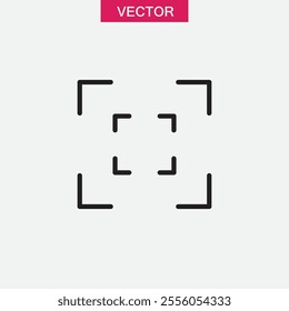 Camera frame viewfinder screen icon. vector flat black simple linear illustration for web and app..eps