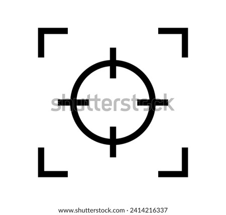 Camera frame viewfinder screen icon. Focus icon. Black square corner for picture symbol. Photo target sign. Vector illustration isolated on white background.