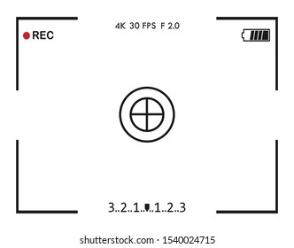 Camera frame viewfinder screen. Vector illustration. Flat.