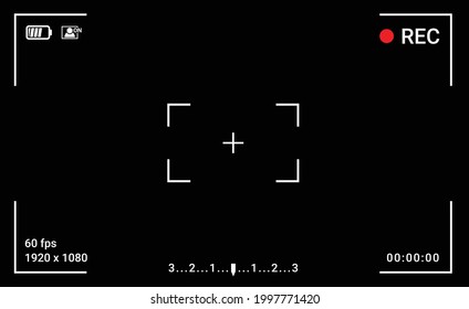 Camera Frame Viewfinder Screen . video record display